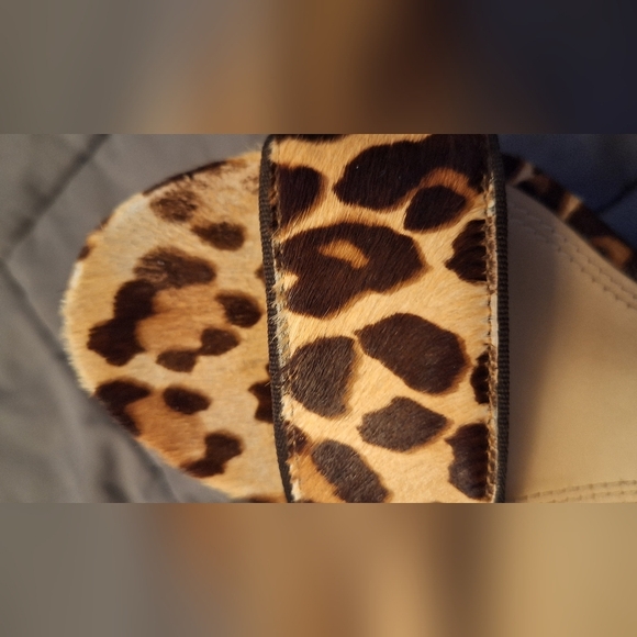 Tory Burch Pony Hair Leopard Strappy Sandals Sz 10M 3in heel Summer Animal Prnt - Picture 6 of 11